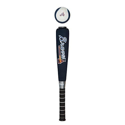 Image of Franklin Sports Atlanta Braves Foam Bat & Ball Set - 21 inch Soft Jumbo Team Baseball Bat and Ball Team Logo - MLB Official Licensed Product