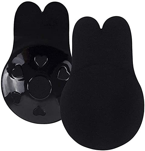 BLAZOR Sujetador Adhesivo, Mujeres Silicona Sujetador Invisible, Push up Sujetadores, Cómodo Reutilizable, Adecuado para Fiesta de Boda, Vestido en V Profundo. (Negro, L) Cover
