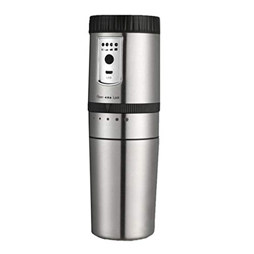 Tragbare Kaffeemaschine, Edelstahl, elektrisches Schleifen, Einhandbecher, 250 ml, Mini-Home-Outdoor-Kaffeekannenmühle…