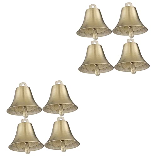 STOBAZA 2sets Retro Metal Cow Bells Loud Choker Bells for Farm Sheep Accessory Bright Sound 4pcs*2