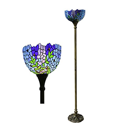 Lampe à plancher vitrail Wisteria luminaire lecture vintage chambre 110V