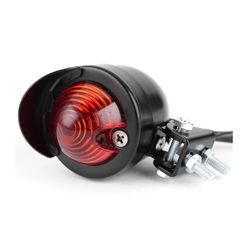 Intermitentes de moto negros con luz de freno trasera y bombilla incluida para custom chopper