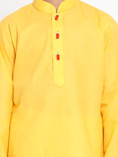 Image of JBN Creation Boys Cotton Blend Kurta Pyjama Set - Ethnic Elegance for Festivals | Comfortable Classic Collar Full Sleeves Kurta for Kids