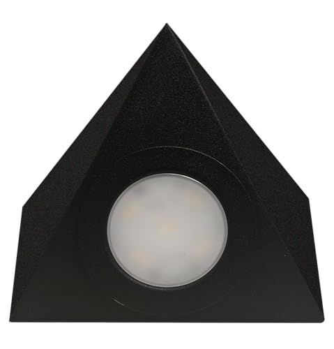 Bright Source LED Triangular Pyramid Cabinet Cupboard Unit Shelf Light, Black, 2.5W, 220lm, 3CCT Switchable 3000K 4000K 6000K