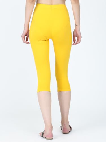 Image of Robinbosky Premium Stretchable Cotton Capri Legging for Women | Suitable for Formal wear & Casual wear | High-End Elastic Makes. The Leggings Squat Proof and Durable for Travel, Yoga, & Workout.