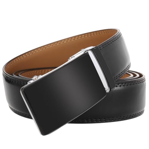 Automatic Ratchet Buckle Belt for Men Adjustable Genuine Leather Luxury Strap2