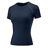 LOMON Womens Workout Tops Short Sleeve Raglan Athletic Shirts Yoga Gym Crewneck Quick Dry Tshirts