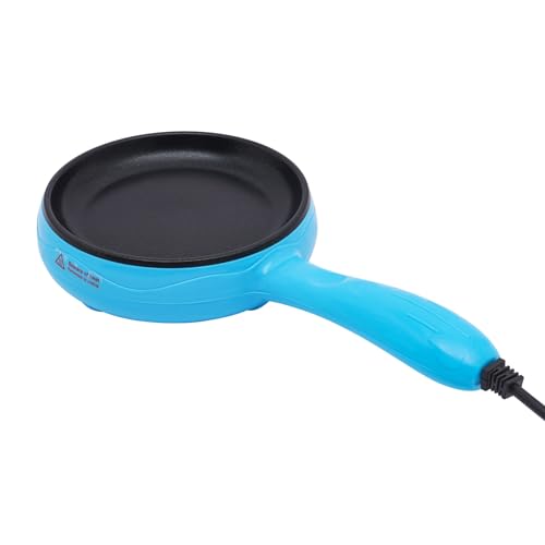 CNCEST 6 Inch Electric Skillet, Non-Stick Electric Skillet, Blue Mini Frying Pan (Blue)