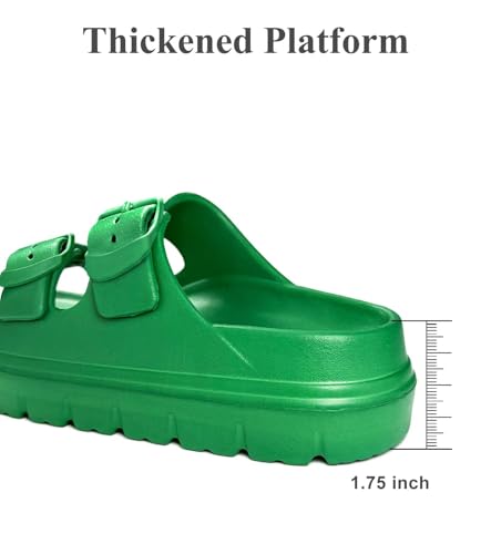 Image of Haifago Womens Platform Sandals with Arch Support, Summer Beach Slides with Adjustable Buckle, Comfort Lightweight Chunky Cushion Slip on Sandal