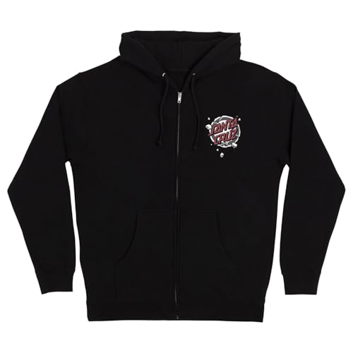 SANTA CRUZ Roskopp Destruct Dot Zip Hooded Heavyweight Sweatshirt Black Med Mens2
