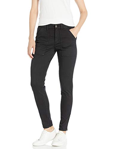 Amazon Brand - Daily Ritual Women's Stretch Twill High-Rise Ankle-Zip Utility Pant, Black 2