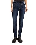 [ジースターロゥ] ジーンズ レディース ストレート ストレッチ 紺 ネイビー インディゴ Midge Saddle Straight Jeans D02153-6553-89_W24/L32