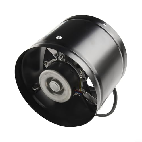 Glomc Ventilador extractor de humo, extractor de humo, ventilador de tubo en línea de 4.0 m³/min Ventilador silencioso para cocinas, oficinas y talleres (negro) (negro)