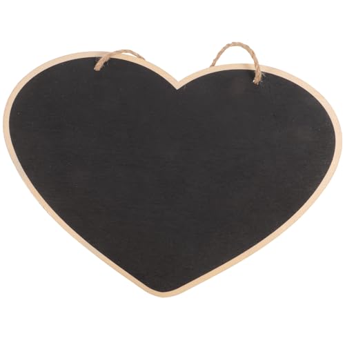 VALICLUD Pizarra Borrable Colgante de Madera Forma Corazón 30x20x0,5 Cm Cordón, Tablero de Mensajes Reutilizable para Puerta, Pared y Decoración en Hogar y Oficina