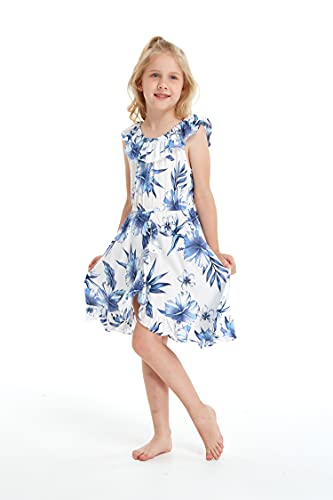 Girl Ruffle Wrap Hawaiian Luau Dress in Day Dream Bloom4