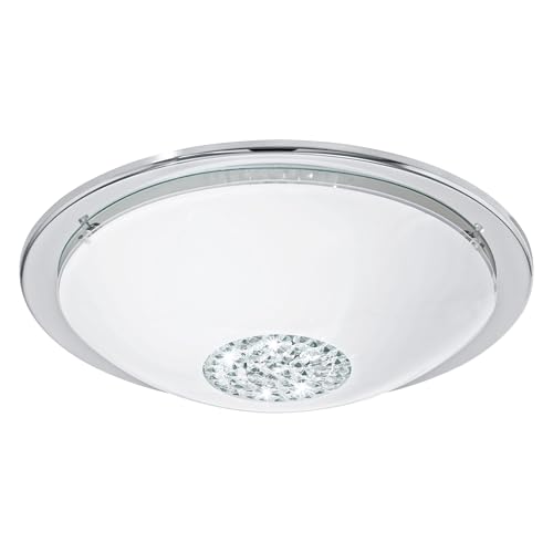Eglo 93778 Plafonnier Métal Transparent avec Éclairage LED Intégré pour Intérieur