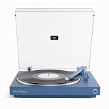 Victrola Fully Automatic Bluetooth Turntable w Audio Technica ATN3600L Cartridge, Automatic Repeat Function, 2-Speed Vinyl Record Player, Wireless Bluetooth Streaming, Preamp & Aluminum Platter Blue
