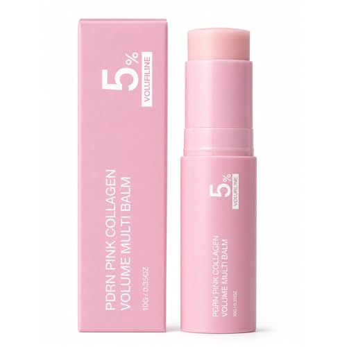 PDRN Pink Collagen Multi Balm Stick Collagen Plumping Formula with NAD & Vitamin E | Hydrating Non-Greasy Balm for Face Lips Eyes Neck Body Travel Size 1 Pack