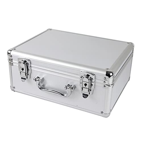 NEBE Tool box Tool chest Aluminum Tool Box Black Foam Insert Suitcase Briefcase Tool Box Home Portable Tool Box Repair Tool Storage Box Toolbox Tool organizer(Silver)