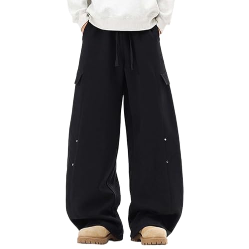 Pantalon hiver homme survêtement ample à taille élastique