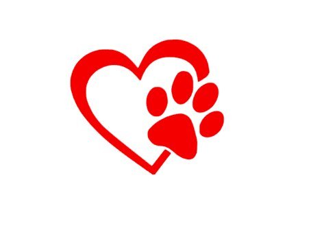 HEART with DOG PAW Puppy Love 4" (many colours) Sticker Vinyl Decal for Cars, Trucks, Windows, Walls, Laptops (MANY COLOURS) (RED)