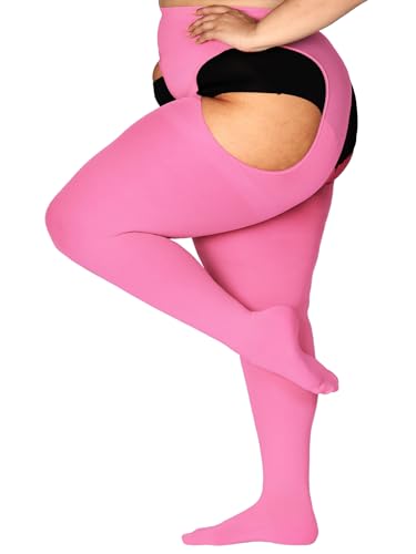 Image of HONENNA Plus Size Suspender Tights for Women, Semi Opaque Sexy Garter Belt Nylons Mock Thigh High stockings