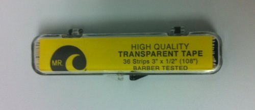 Mr. C Transparent Hair Tape 36 Strips 3" x 1/2"