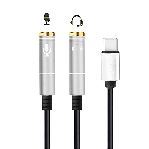 Image of Storite USB Type C Male to 3.5mm AUX Female Headphones Jack Converter Aux Connector - Silver