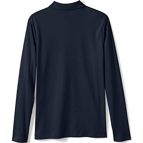 Image of Lands' End School Uniform Girls Long Sleeve Feminine Fit Interlock Polo Shirt