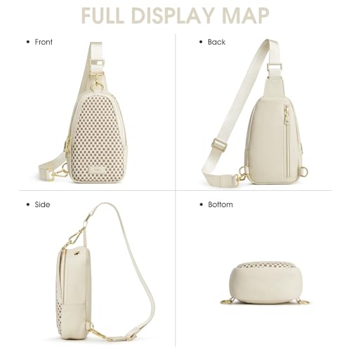 Image of Kattee Sling Crossbody Bag for Women, Leather Fanny Pack Crossbody Sling Bags, RFID Purse Chest Bag Small Daypack for Women