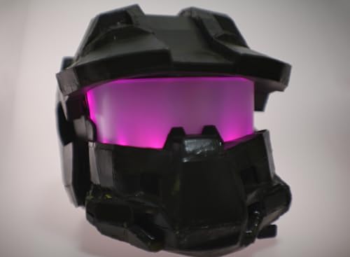 Image of [ Rectangular ] for Master Chief Helmet Lamp Titan Lamp Batman led Light Decorations Flexible Helmet Lights Cosplay DIY kit RGB Superhero for Men Gifts Pink