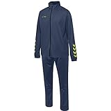 Seitliche Eingrifftaschen Hummel Herren Trainingsanzug Promo Poly Suit 205876 Dark Denim M