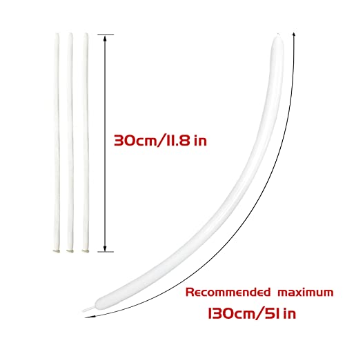 Image of 260 Balloons White Twisting Animal Balloon Thickening Latex Modeling Long Magic Balloon for Animal Model Skinny Clown Christmas Birthday Wedding Party Garland Decorations 100pcs