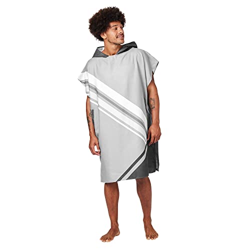 Dock & Bay Strandponcho für Erwachsene - Kapuzenhandtuch mit tiefen Taschen - Für Strand & Pool - Super saugfähig, schnell trocknend - Go Faster - Pace Grey, Large (105x80cm, 41x31) Cover