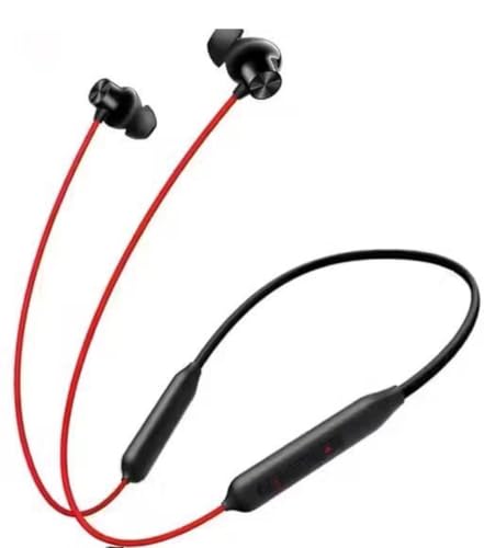 Image of Z2 ANC Bluetooth Neckband Earphones, Red | 12.4mm Bass Drivers, 45dB Active Noise Cancellation, 28H Battery Life, Fast Charging, Lightweight Flexible