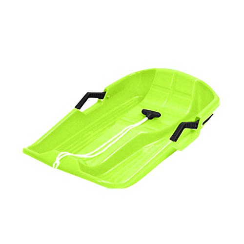 Fan-Ling Snow Sled Two-Rider Downhill Outdoor, High Performance Toboggan for Kids and Adults Durable Sledge Slider with Pull Rope for Winter Sledding (Green)