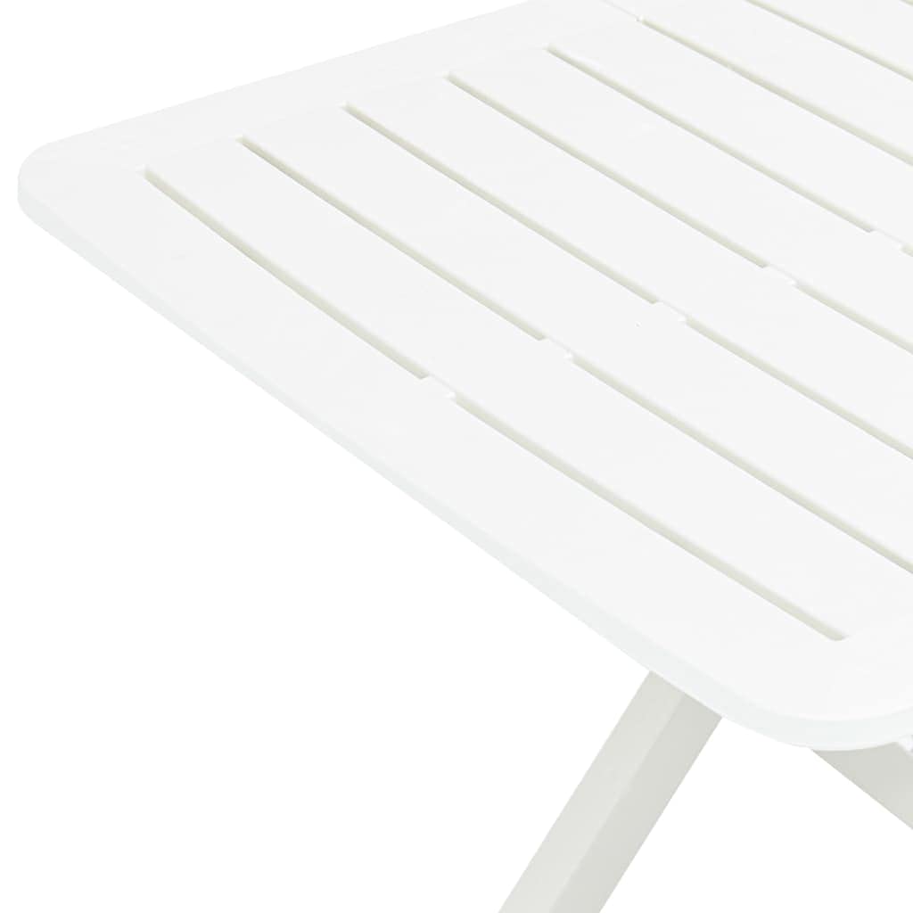 Gartentisch klappbar weiß aus Kunststoff 79 x 72 x 70 cm, wetterfest und pflegeleicht für Terrasse Balkon Outdoor, platzsparend als Esstisch, Beistelltisch oder Camping Tisch