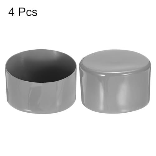 Image of uxcell 4pcs Rubber End Caps 90mm ID Vinyl Round End Cap Cover Screw Thread Protectors Light Gray, 50mm Height