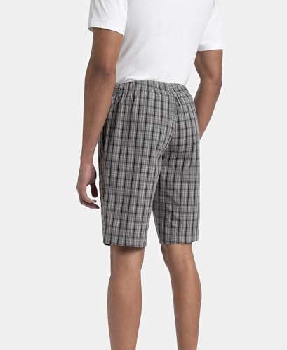 Image of Jockey 9005 Men's Super Combed Mercerized Cotton Woven Fabric Regular Fit Printed Bermuda with Side Pockets