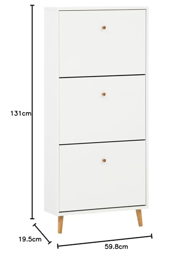 Meuble à chaussures blanc et meuble de rangement mince compact - 4