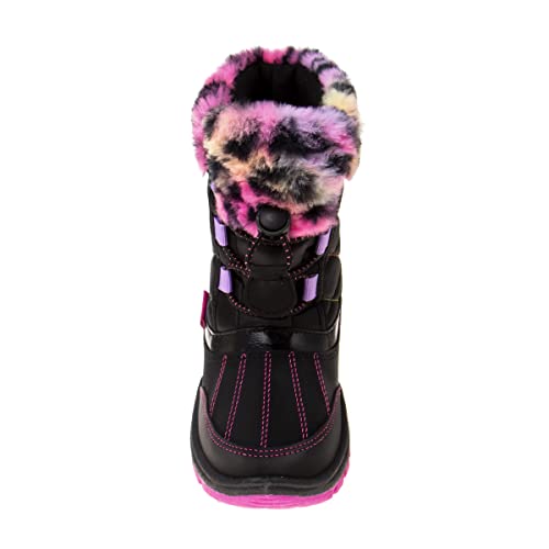 Rugged Bear Girls Snow Boot, Black/Multi, 8 Toddler4