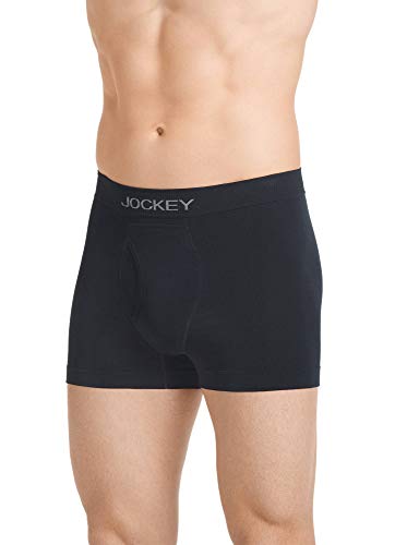 Jockey Men's Underwear FormFit Lightweight Seamfree Trunk, Black, L