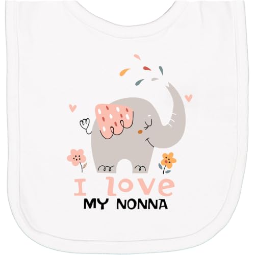 inktastic Cute Elephant Love My Nonna Gift for Grandkids Grandbaby Newborn Bib