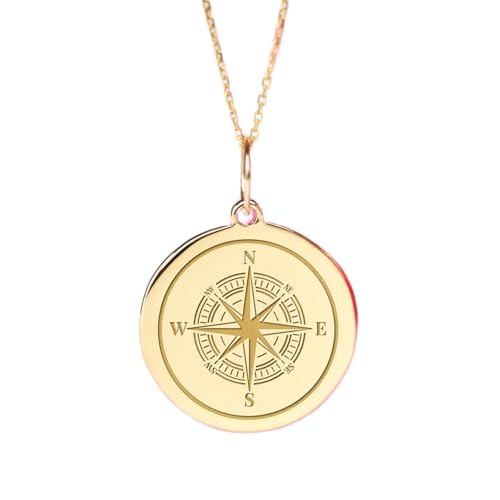 Bijou plaqué or boussole et collier argent 925 de 45 cm à offrir