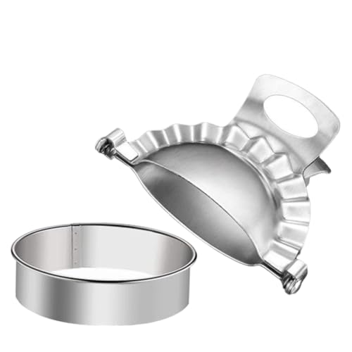 BRIGHTFUFU 2Pcs Dumpling Skin Cutter DIY Wrapper Mold Tool for Making Dumpling Wrappers for Empanadas and Ravioli Food Grade Safety Design