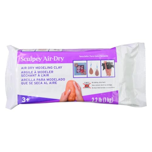 Image of Sculpey Air-Dry, Premium Air Dry Clay, Terra Cotta, No Baking Required, 2.2 lb. (1 kg), Pack of 3, 6.6 lbs. Total