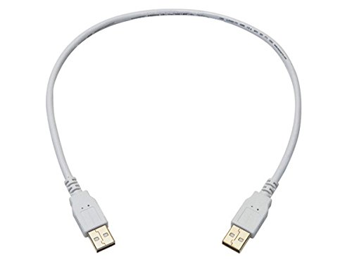 Monoprice 108609 1.5ft USB 2.0 A Male to A Male 28/24AWG Cable (Gold Plated) - White for Data Transfer Hard Drive Enclosures, Printers, Modems, Cameras and More!