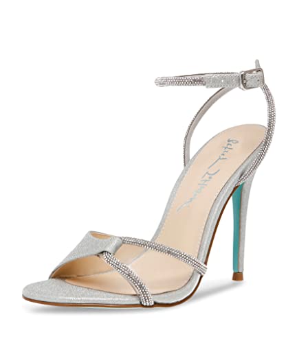 Betsey Johnson Women's Vera Heeled Sandal, Silver, 7.5