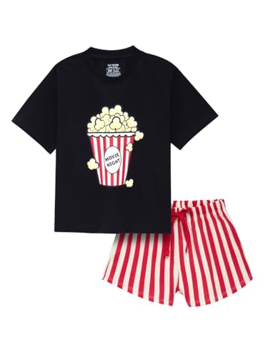 Image of Nap Chief Kids Cotton Disney Character Co ord Set for Girls, T Shirt and Shorts for Casual Wear