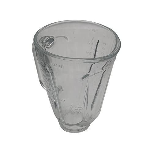 5 Cup 40 OZ Round Glass Blender Pitcher&Container or Replaces Glass jar 3310-656 with Lid, Compatible with Hamilton Beach Blender Model 54200 50243 52204 52252 50152 58200 54200 54205 (5cup with Lid)